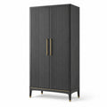 Armario de madera con detalles dorados 180x80x50 cm