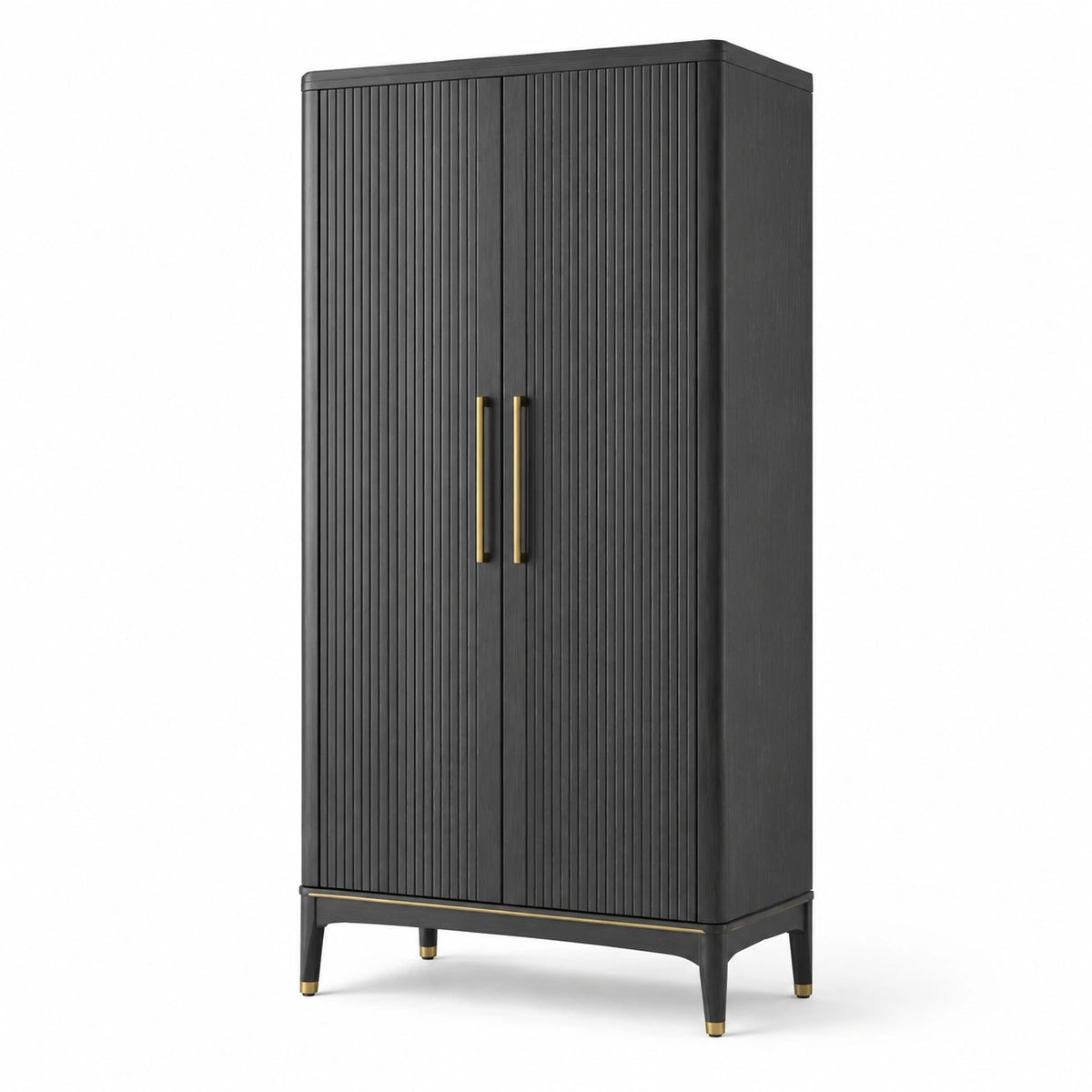 Armario de madera con detalles dorados 180x80x50 cm