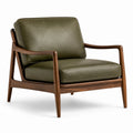 Sillón de Madera y Piel Sintética Verde