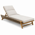 Tumbona de madera y cuerda sintética beige