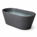 Bañera independiente de resina compuesta gris oscuro