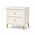 Mesita de noche de madera blanca con patas doradas 52cm x 40cm x 55cm