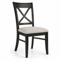 Silla de madera negra con asiento de poliéster beige
