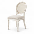 Silla de madera y ratán beige 90x48x57 cm